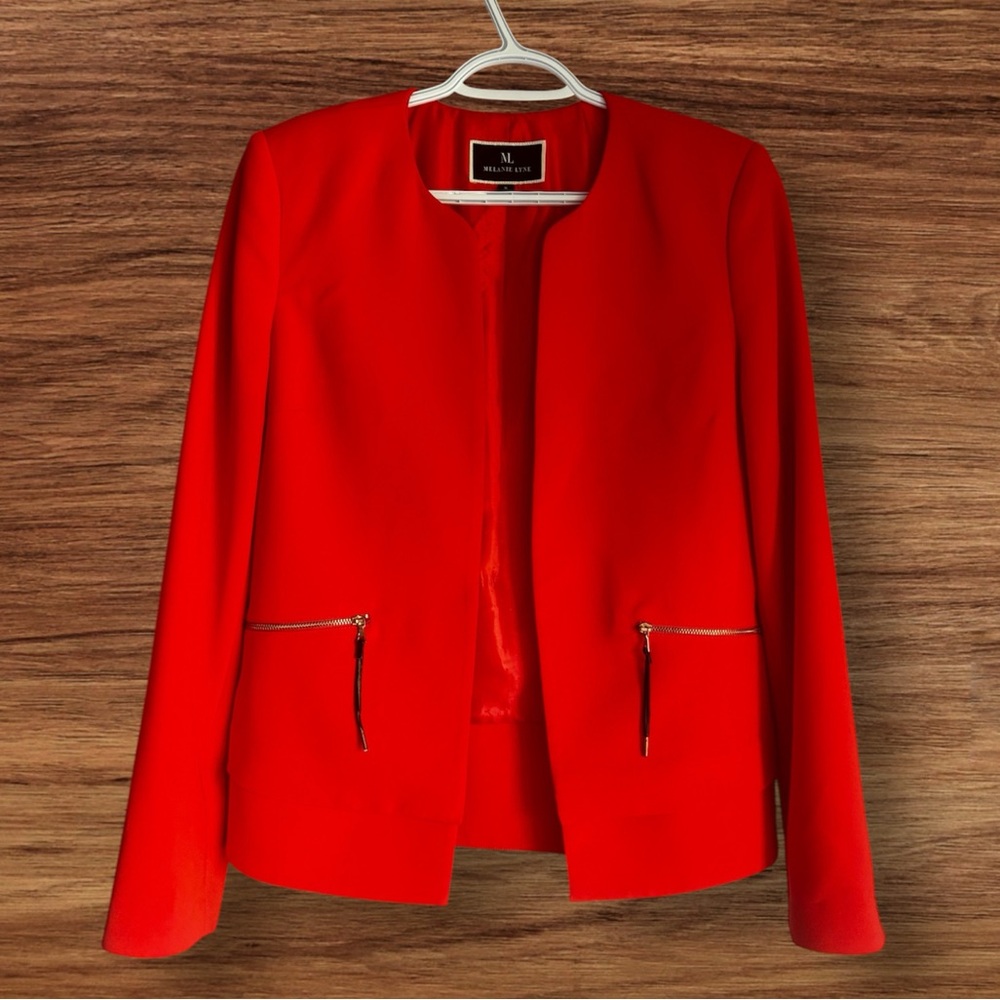 Melanie Lyne Coral Collarless Blazer